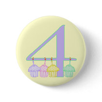 4th Birthday Pinback Buttons
