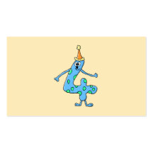 4th Birthday Cartoon. Business Card Template