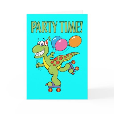 4th Birthday Dinosaur Greeting Card by birthday_party