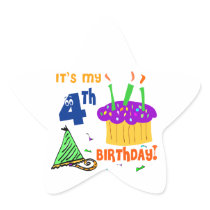 4th Birthday Favours Star Stickers