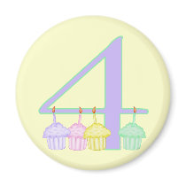 4th Birthday Fridge Magnet