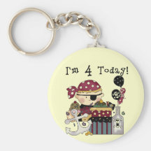 4th Birthday Pirate Tshirts and Gifts Keychains