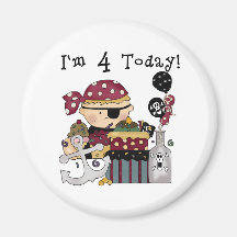 4th Birthday Pirate Tshirts and Gifts Refrigerator Magnet