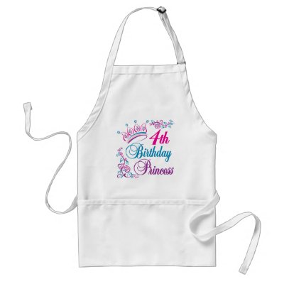 4th Birthday Princess Apron by BirthdayObsessions