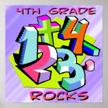 4th Grade Rocks - Numbers Poster