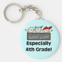 4th Grade School is Cool Tshirts and Gifts Keychain