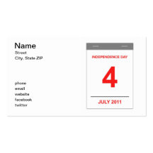 4th July Business Card Templates