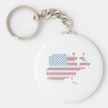 4th July - Independence Day - America Dot Matrix Keychain