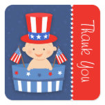 4th of July Baby Shower Favor Tag Stickers