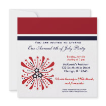 4th of July BBQ Party Personalized Invitation