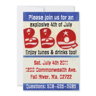 4th of July BBQ party invite by Beezazzler