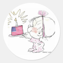 4th of July Birthday Sticker
