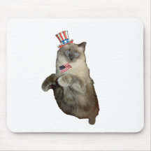 4th of July Cat Mouse Pad