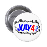 4th of July Cloud Pinback Buttons