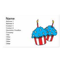 4th Of July Cupcakes Business Card Templates