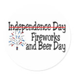 4th of July Fireworks and Beer Day Stickers