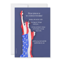 4th of july invitation, statue of liberty