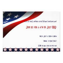 4th of July Modern Stars and Stripes Forever Flag Invitation