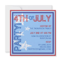 4th of July Modern Stars Party Invitation