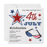 4th of July Patriotic American Flag Sunglasses Personalized Invite