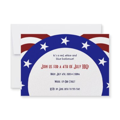 4th of July Patriotic Circle of Stars Custom Invites by NoteableExpressions
