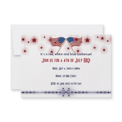 4th of July Patriotic US Flags and Stars Custom Invite by NoteableExpressions