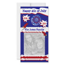 4th of July Photocard Photo Card Template