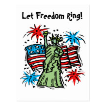 4th of July Postcard: Lady Liberty
