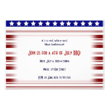 4th of July Red White and Blue Candystripe Custom Announcements