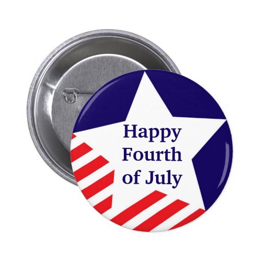 4th of July star stripe red white blue custom Buttons