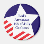 4th of July star stripe red white blue magnet