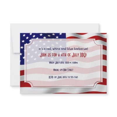 4th of July Stars and Stripes Forever Flag Custom Invitations by NoteableExpressions