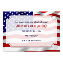 4th of July Stars and Stripes Forever Flag Custom Invitations