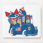 4th of July Uncle Sam In Pickup mousepads