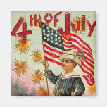 4th of July ! Vintage Art Fridge Magnet
