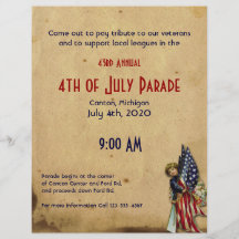 4th of July Vintage Liberty Girl with Flags Custom Flyer