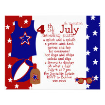 4th of July Water Party Custom Invitation
