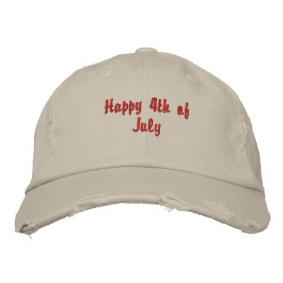 4th of July - Wear it Proudly ! Embroidered Baseball Caps