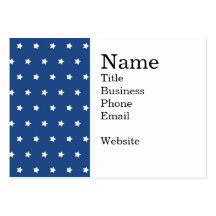4th Of July White Stars on Navy Background Pattern Business Card