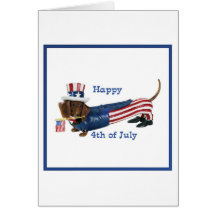 4th of July Wiener Dog Card