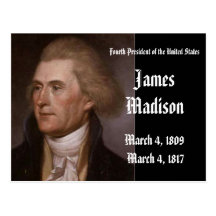 4th President Of the United States James Madison Postcards