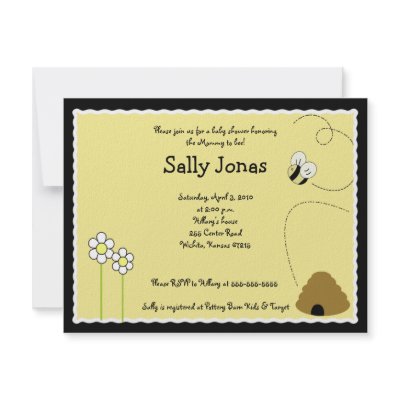 4x5 Bee Happy Bumblebee Baby Shower Invitation by allpetscherished