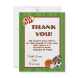 4x5 FLAT Thank you Card All-Star Green Invitations