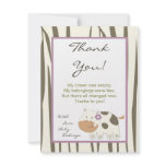 4x5 FLAT Thank You Card Jacana Girl Jungle Zoo Announcement