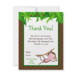4x5 FLAT Thank you Card Monkey Swing Jungle Safari