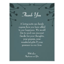 4x5 FLAT Thank You Card Twilight Twigs Personalized Invite