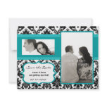 4x5 Save the Date Card - Black Damask & Teal Turqu Invitations
