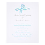 4x5 Wedding Aqua Turquoise Seahorse Beach Invite