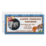 4x8 All Star Blue  Photo Birth Announcement Customized Photo Card