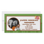 4x8 All Star Green Photo Birth Announcement Personalized Photo Card